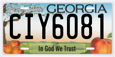 GA license plate CIY6081