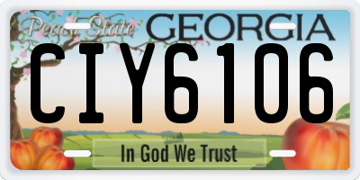 GA license plate CIY6106