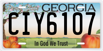 GA license plate CIY6107
