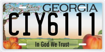 GA license plate CIY6111