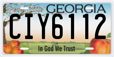 GA license plate CIY6112