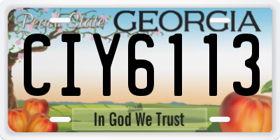 GA license plate CIY6113