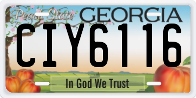 GA license plate CIY6116