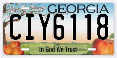 GA license plate CIY6118