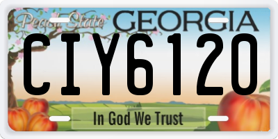 GA license plate CIY6120