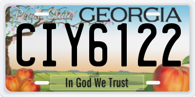 GA license plate CIY6122