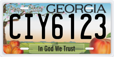 GA license plate CIY6123