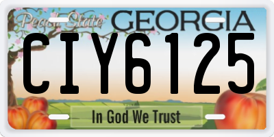 GA license plate CIY6125