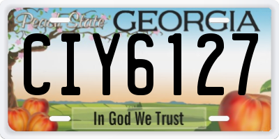 GA license plate CIY6127