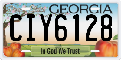 GA license plate CIY6128