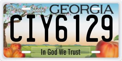 GA license plate CIY6129