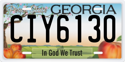 GA license plate CIY6130
