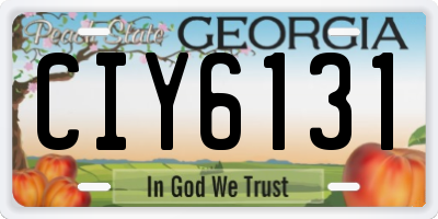 GA license plate CIY6131