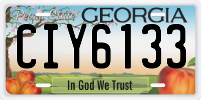 GA license plate CIY6133