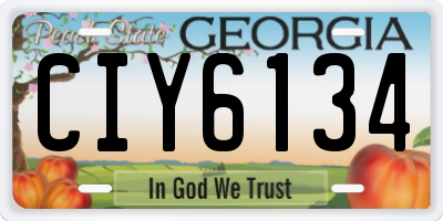 GA license plate CIY6134