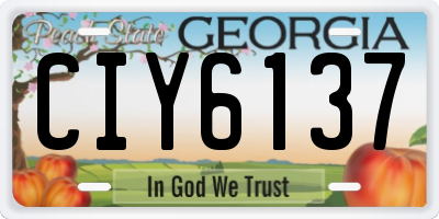 GA license plate CIY6137