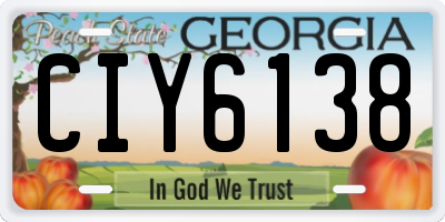 GA license plate CIY6138