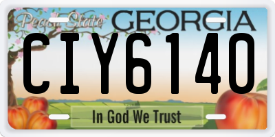 GA license plate CIY6140