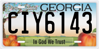 GA license plate CIY6143