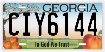 GA license plate CIY6144