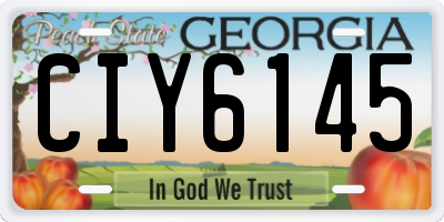 GA license plate CIY6145