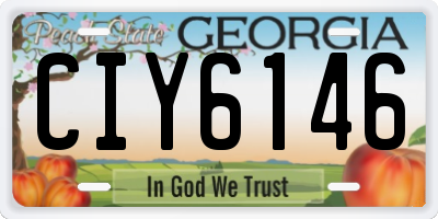 GA license plate CIY6146