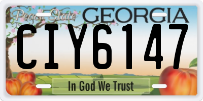 GA license plate CIY6147