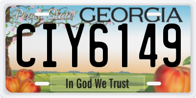 GA license plate CIY6149