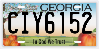 GA license plate CIY6152