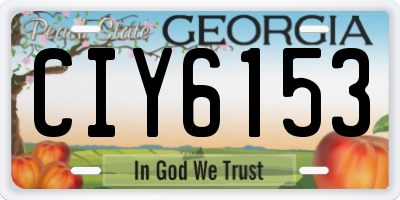 GA license plate CIY6153