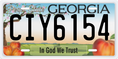GA license plate CIY6154