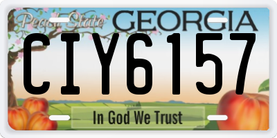 GA license plate CIY6157