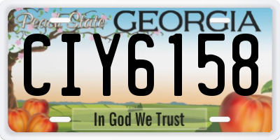 GA license plate CIY6158