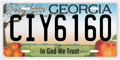 GA license plate CIY6160