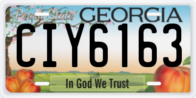 GA license plate CIY6163