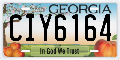 GA license plate CIY6164