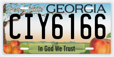 GA license plate CIY6166