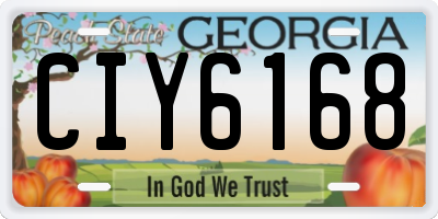 GA license plate CIY6168