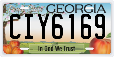 GA license plate CIY6169