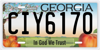 GA license plate CIY6170
