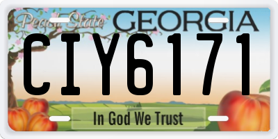 GA license plate CIY6171
