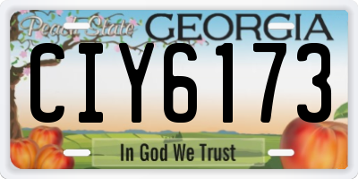 GA license plate CIY6173