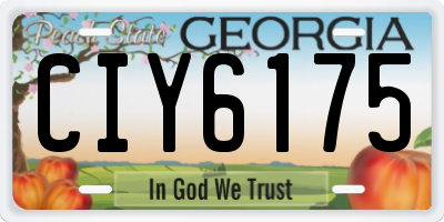 GA license plate CIY6175