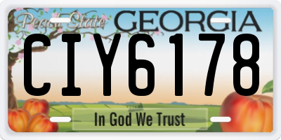 GA license plate CIY6178