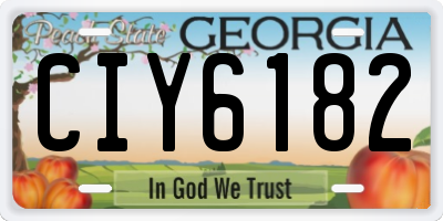 GA license plate CIY6182