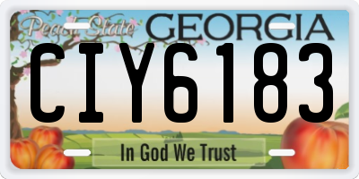 GA license plate CIY6183
