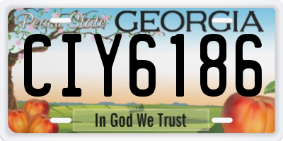 GA license plate CIY6186