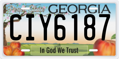 GA license plate CIY6187