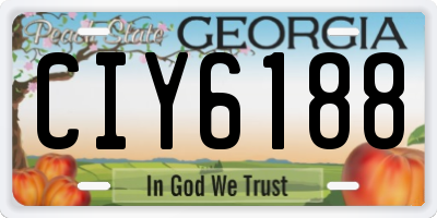 GA license plate CIY6188