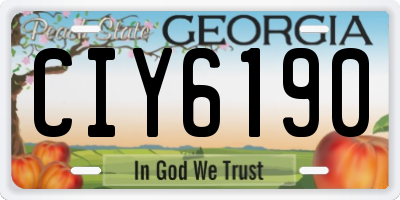 GA license plate CIY6190